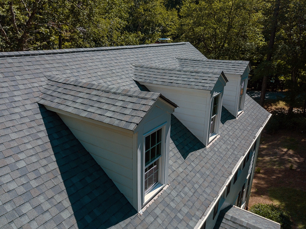 A newly installed roof seen form overhead near Schenectady, NY