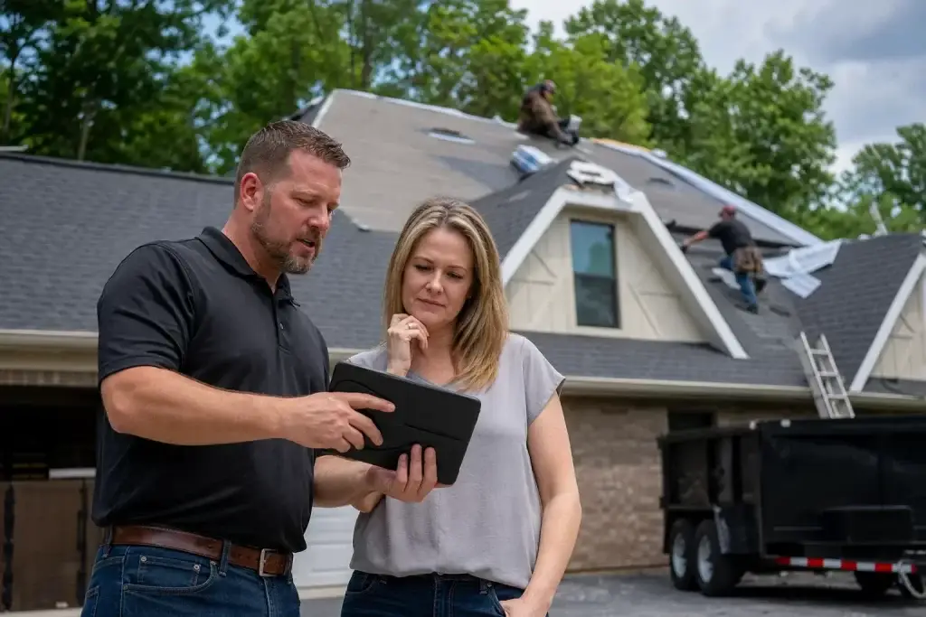 financing options homeowner reviewing financing paperwork