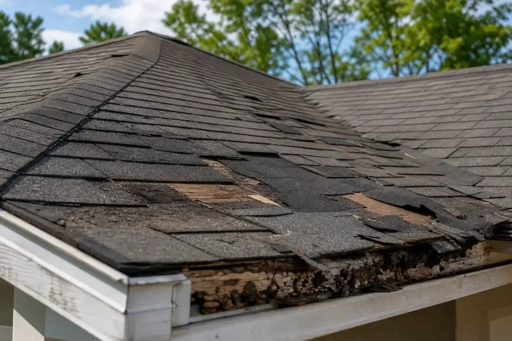 repair roof side side view deteriorated