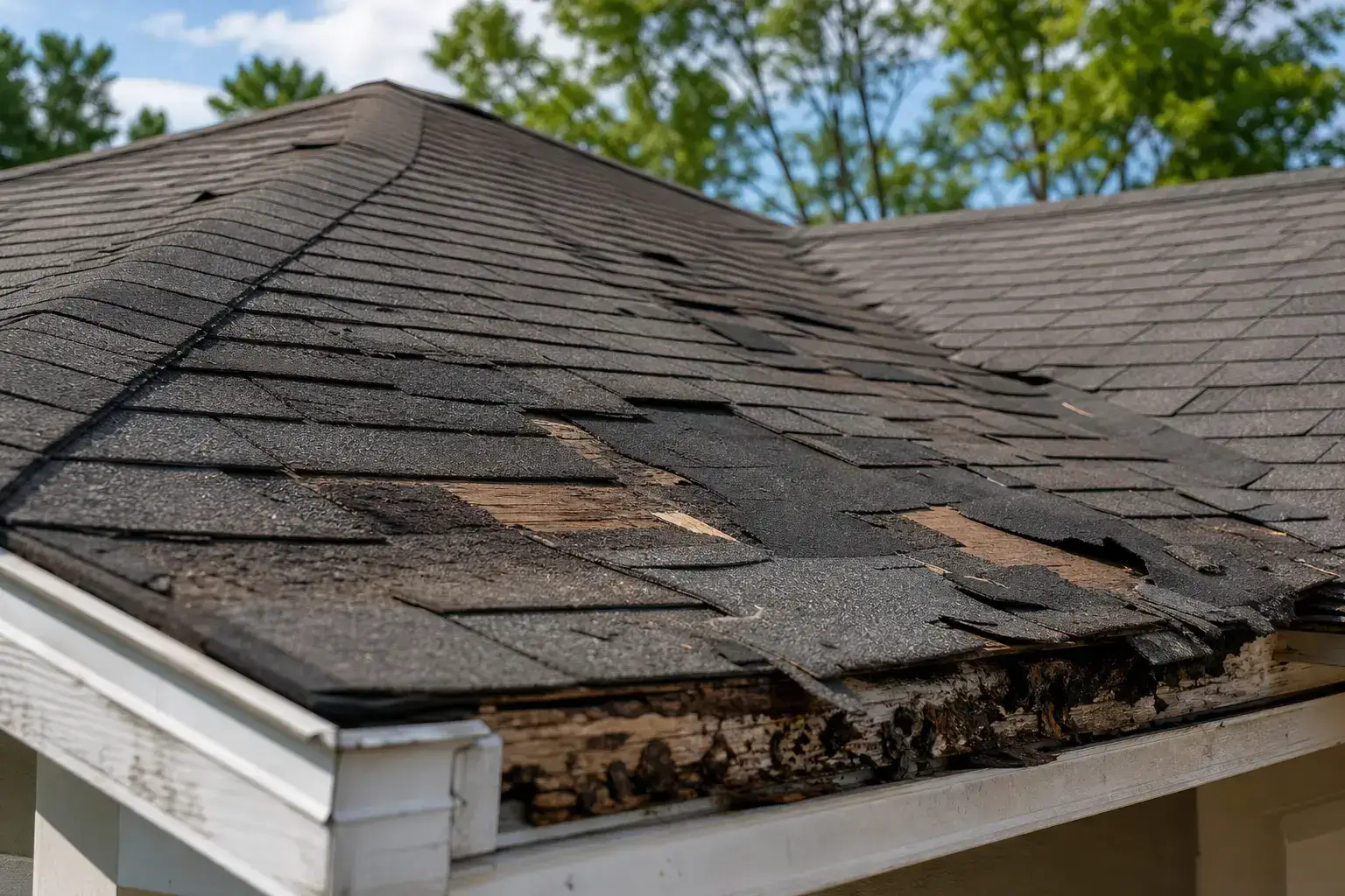 repair roof side side view deteriorated