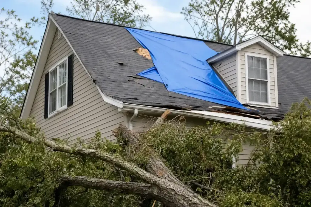 wind damage roof claims residential home exterior windstorm