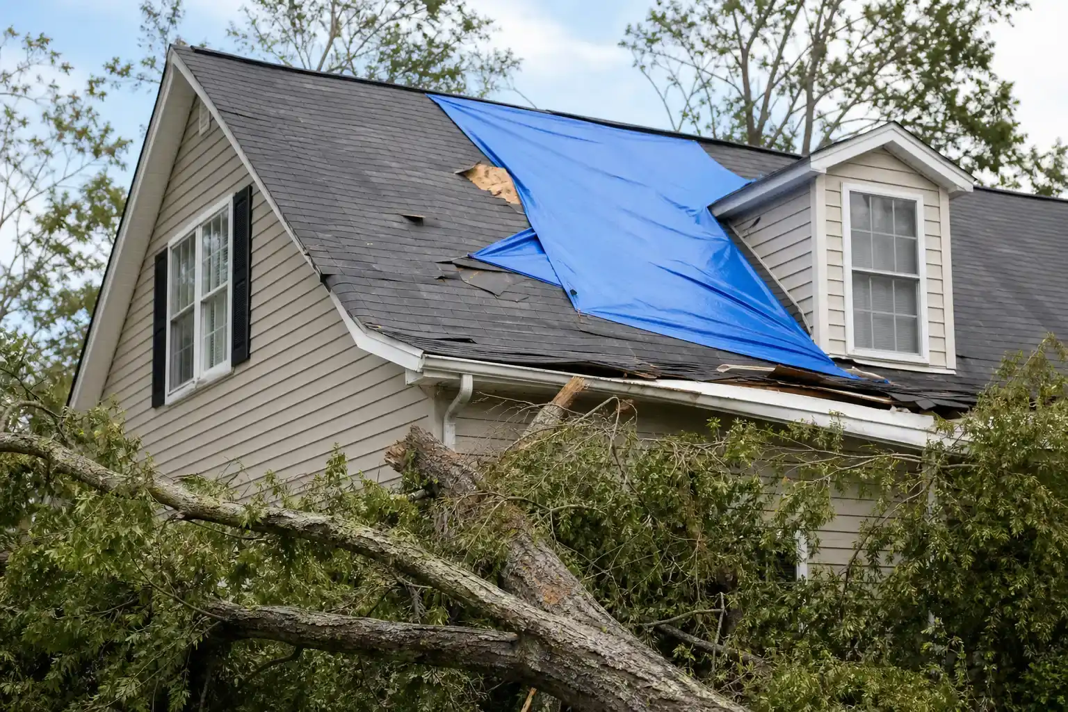 wind damage roof claims residential home exterior windstorm